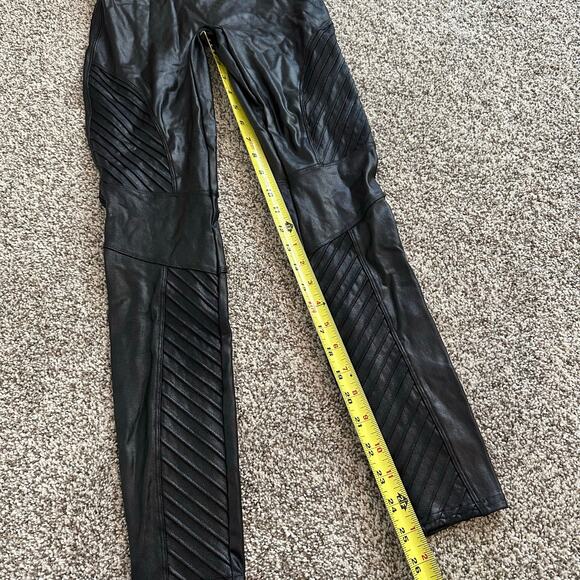 SPANX black moto faux leather leggings size M - Picture 9 of 11